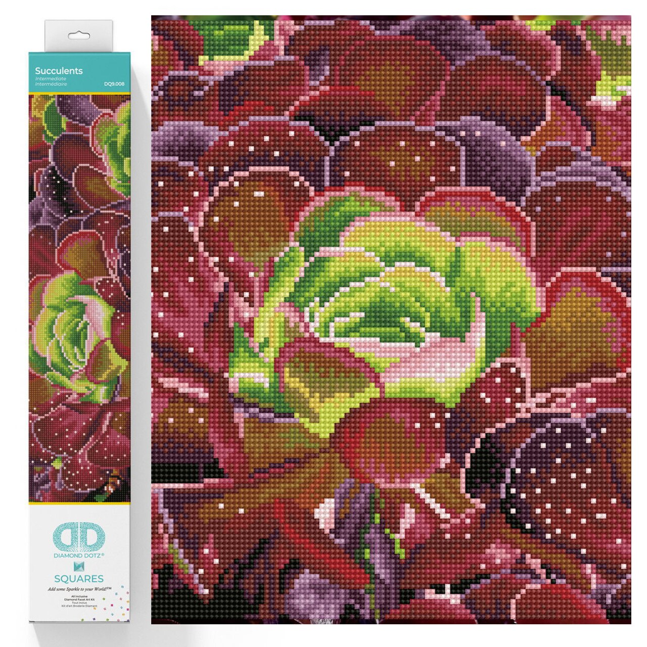 Diamond Dotz Succulents Diamond Painting Kits for Adults - Diamond Art Kits a Relaxing Creative Craft Kit with Dotz Gems 12.6x20.5